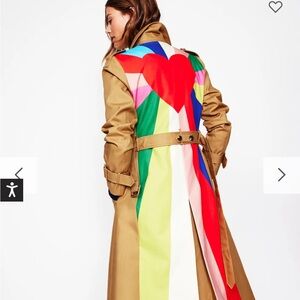 Boden Cheltenham Multicolor Heart Trench Coat